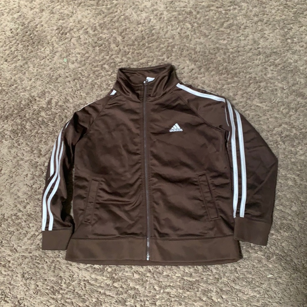 Adidas track suit jacket in Brown Sz. 6